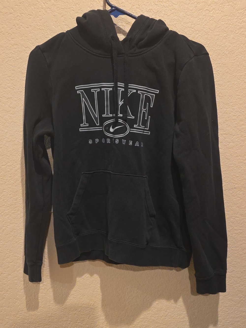 Nike Black Hoodie with White Logo Print